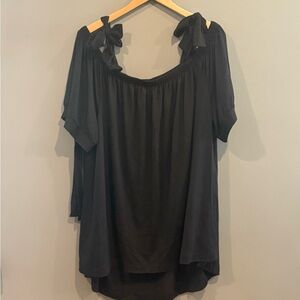 *GENTLY WORN* Plus Size 26/28 Lane Bryant Off the Shoulder Tie-Detail Midi Dress